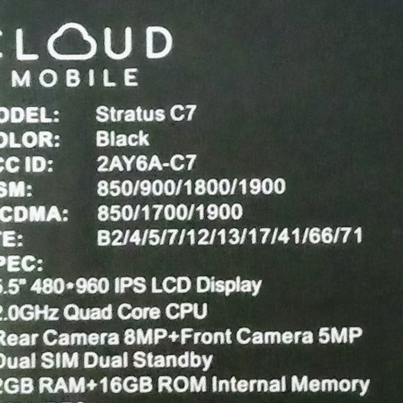 Cloud mobile c7 unlocked android smart phone - Picture 2 of 2